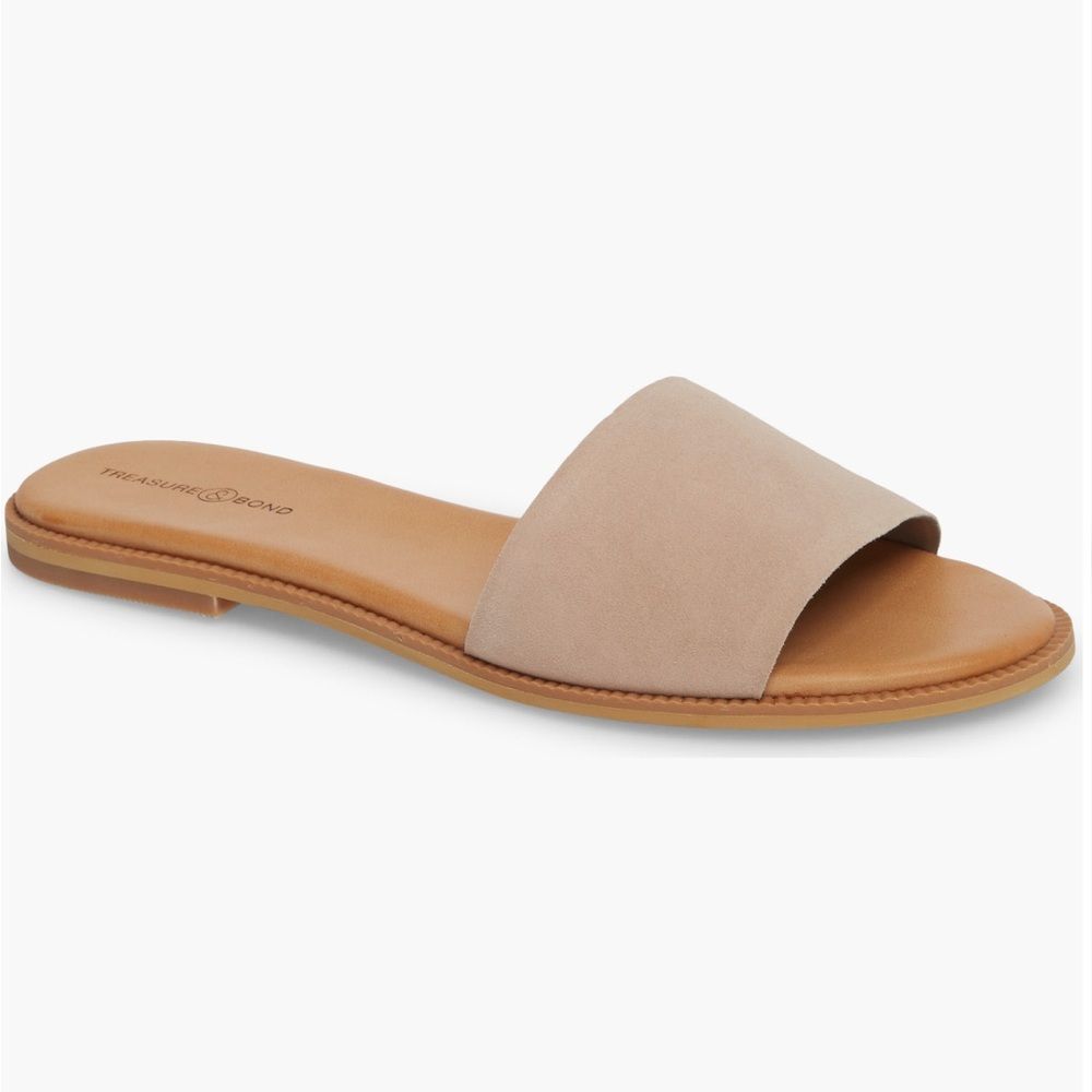 Treasure & Bond Tan Suede Slide Sandals